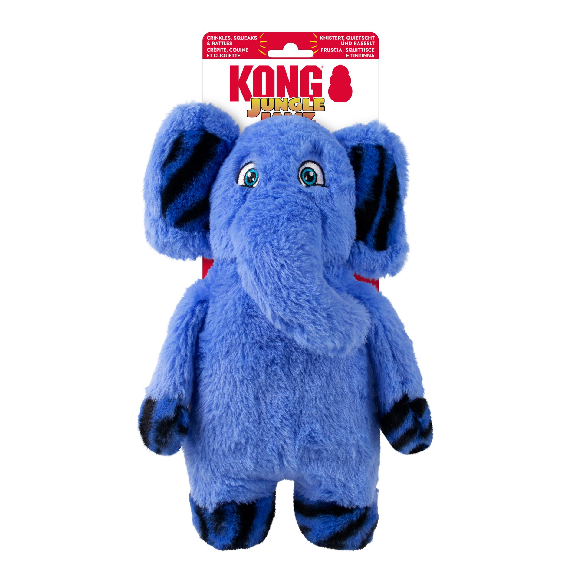 Koop de KONG Jungle Jamz Elephant Medium/Large bij Schuurman Dier & Hengelsport. Zacht hondenspeelgoed met pieper voor apporteren, spelen en knuffelen. Snel geleverd uit eigen voorraad.