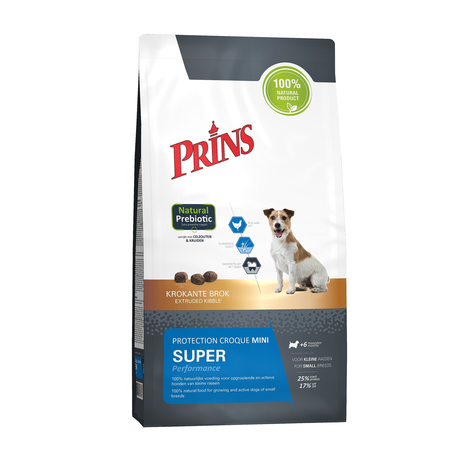 Koop Prins Protection Croque Mini Super Performance 2 kg bij Schuurman Dier & Hengelsport. Premium hondenvoer voor actieve kleine honden met extra energie, sterke spieren en optimale conditie. Snel geleverd uit eigen voorraad.