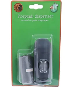 Boon poepzakdispenser koker grijs met 2 rollen van 20 poepzakjes. Handig voor iedere wandeling. Bestel bij Schuurman Dier & Hengelsport.