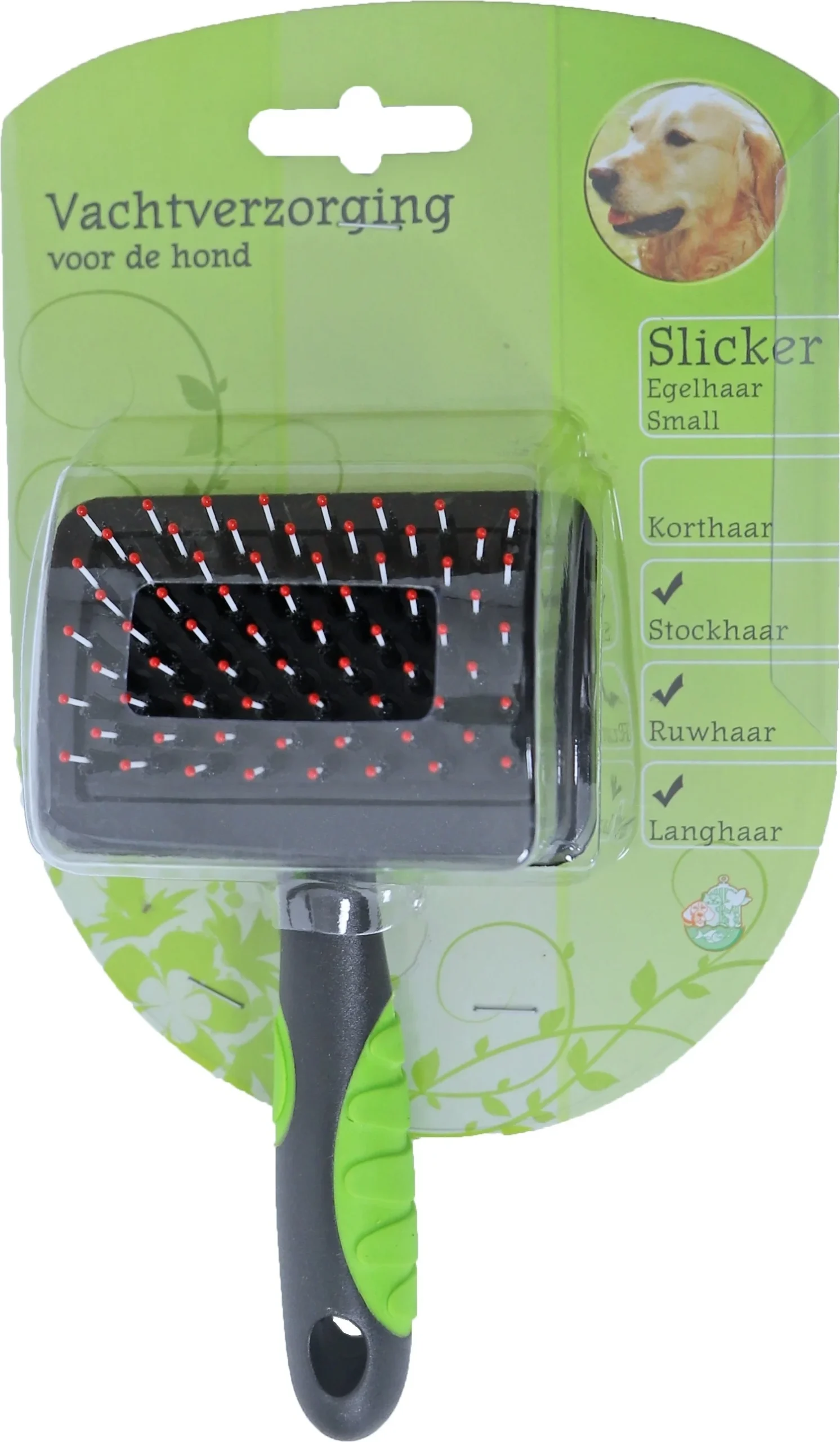 Boon Slickerborstel Egelhaar S verwijdert losse haren en vuil uit de hondenvacht. Met nylon haren en beschermende bolletjes. Bestel bij Schuurman.