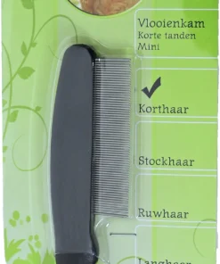 Boon Vlooienkam Korte Tand Mini kopen? Compacte fijn getande vlooienkam voor kleine honden en nauwkeurige controle op vlooien en vlooienvuil.