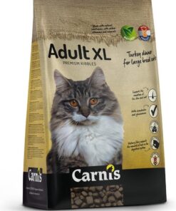 Carnis Kat Droog XL 7 kg kopen? Kattenvoer met extra grote brokken, ideaal voor grotere katten en katten die graag een flinke brok eten.