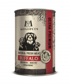 Monopets Fresh Meat Buffalo 400 g kopen? Smakelijk natvoer voor honden met buffel. Praktisch 400 gram blik en ideaal om te variëren met vleessoorten.