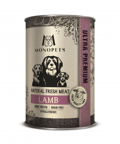 Monopets Fresh Meat Lamb 400 g kopen? Smakelijk natvoer voor honden met lam in een praktisch 400 gram blik. Ideaal om te variëren met vleessoorten.