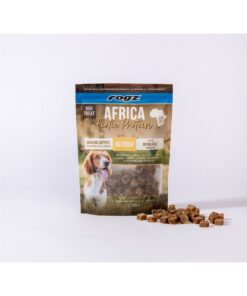 Rogz Dog Treat Calming Struisvogel 100 g met 27% struisvogel, passiebloem en kamille. Graanvrije zachte hondensnack ter ondersteuning van rust en ontspanning.