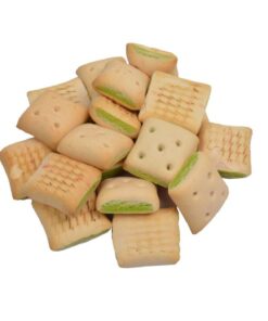 Sandwich Munt hondenkoekjes 1 kg kopen? Krokante gevulde hondenkoekjes met muntsmaak. Een lekkere beloning in een praktische 1 kg voordeelverpakking.