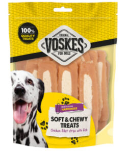 Voskes Hondensnacks Kip Filet Vis 400 g kopen? Smakelijke hondensnack met kip en vis, ideaal als beloning of lekker tussendoortje voor je hond.