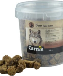 Carnis Hert Mini Trainers 350 gram kopen? Kleine natuurlijke hondensnacks van 100% hert, ideaal voor training. Bestel bij Schuurman Dier & Hengelsport.