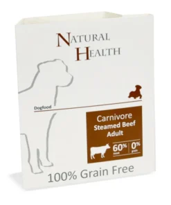 Bestel Natural Health Dog Steamed Carnivore Beef 7 x 395 gram bij Schuurman Dier & Hengelsport. Graanvrij gestoomd hondenvoer met 60% rundvlees.