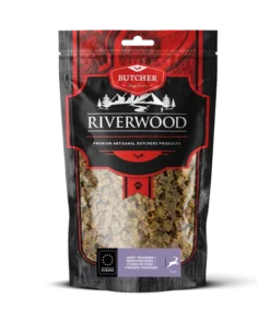 Riverwood Butcher Trainers Hert 150 gram kopen? Kleine hondensnacks met hert, ideaal voor training en beloning. Bestel bij Schuurman Dier & Hengelsport.