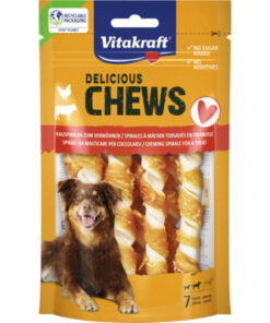 Vitakraft Kauwspiralen met Kip 7 stuks kopen? Smakelijke kauwsnacks met kip voor honden. Bestel bij Schuurman Dier & Hengelsport.