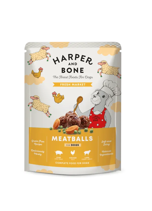 Harper & Bone Fresh Market Meat Balls 300 gram kopen? Smakelijke vleesballetjes voor honden, ideaal als beloning tijdens training of als tussendoortje. Bestel bij Schuurman.